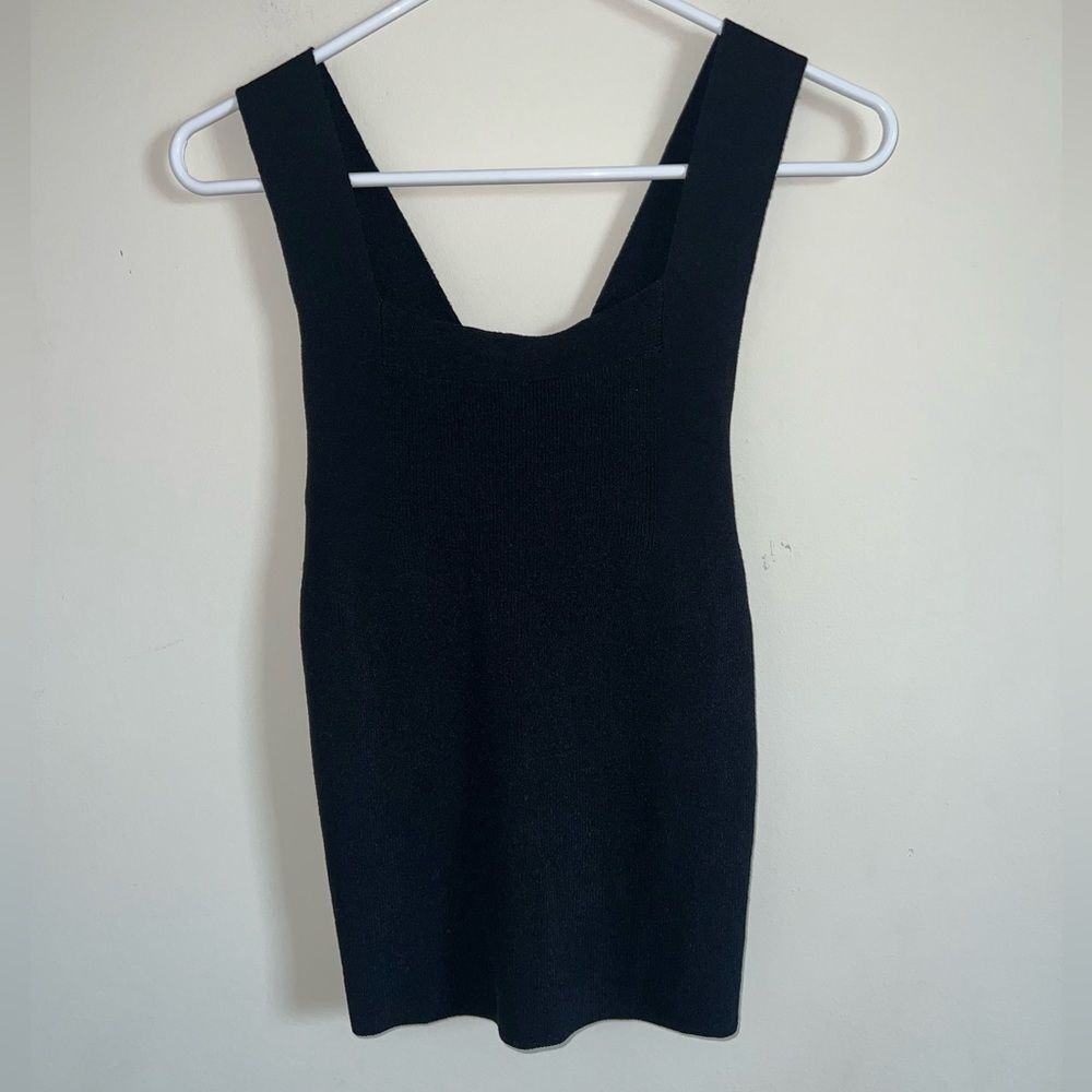 Madewell blouse black knit size medium stretch summer knit viscose